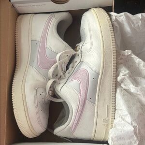 Classic Women's White and Pink Sneakers